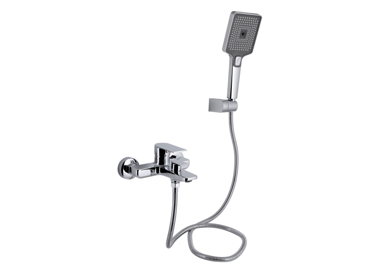 Змішувач для ванни Qtap Aries (з душовим гарнітуром) Chrome QTARI259CRM45559