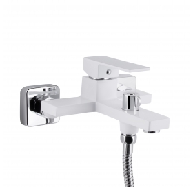 Смеситель для ванны Qtap Gemini (с душевым гарнитуром) Chrome/White QTGEM259CRW45683