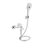 Змішувач для ванни Qtap Gemini (з душовим гарнітуром) Chrome/White QTGEM259CRW45683