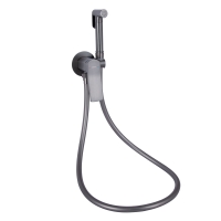 Набор для гігієнічного душу Qtap Slavonice округлий Gunmetal Black PVD QTSLA262GMB45916