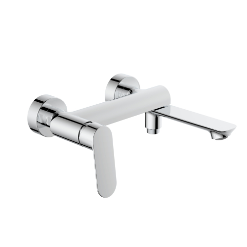 Змішувач для ванни Qtap Evia з поворотним виливом (з душовим гарнітуром) Chrome QTEVI260CRM47578