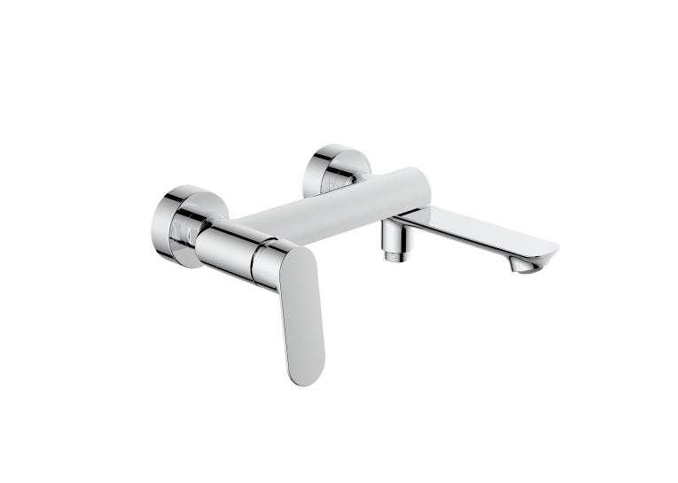 Змішувач для ванни Qtap Evia з поворотним виливом (з душовим гарнітуром) Chrome QTEVI260CRM47578