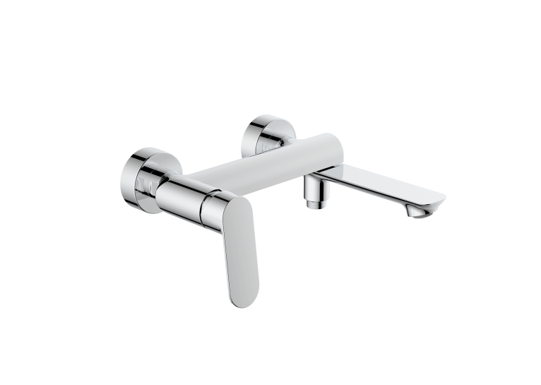 Змішувач для ванни Qtap Evia з поворотним виливом (з душовим гарнітуром) Chrome QTEVI260CRM47578