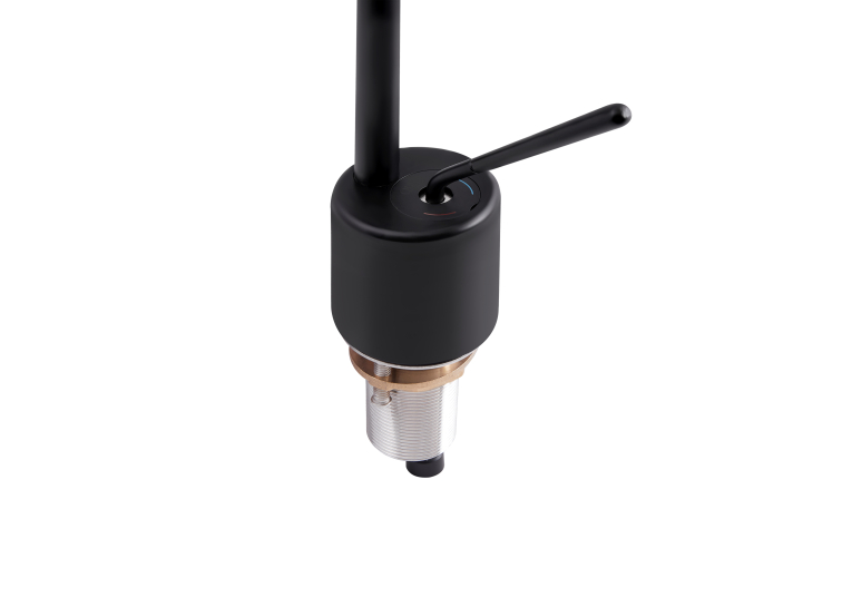 Змішувач для раковини Qtap Virgo Black Matt з поворотним виливом QTVIR1066103B