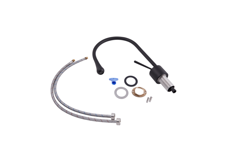 Змішувач для раковини Qtap Virgo Black Matt з поворотним виливом QTVIR1066103B