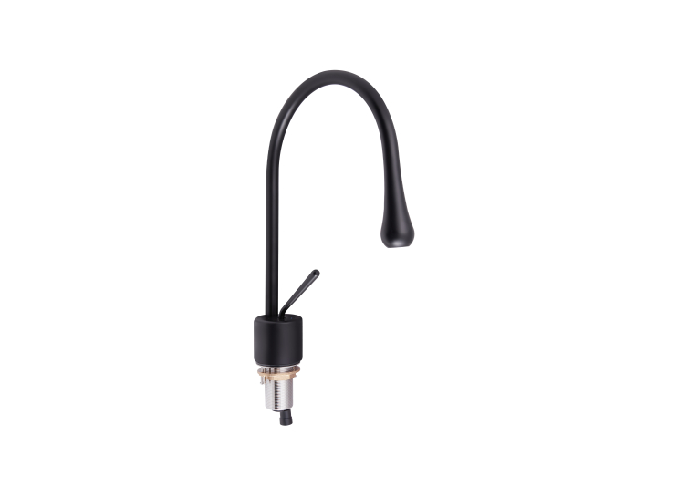 Змішувач для раковини Qtap Virgo Black Matt з поворотним виливом QTVIR1066103B