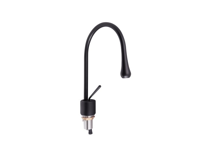 Змішувач для раковини Qtap Virgo Black Matt з поворотним виливом QTVIR1066103B