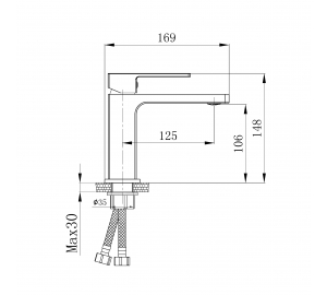 Змішувач для раковини Qtap Gemini Black Matt QTGEM270BLM45674