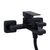 Змішувач для ванни Qtap Gemini (з душовим гарнітуром) Black Matt QTGEM259BLM45682