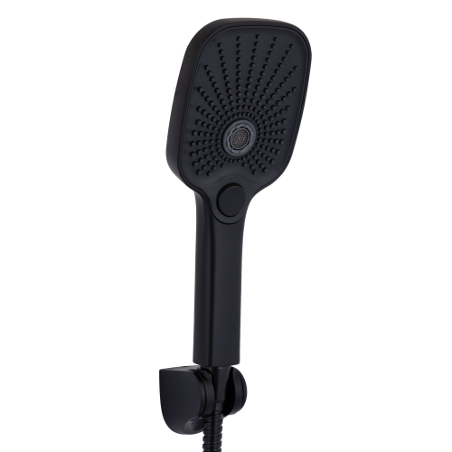 Змішувач для ванни Qtap Gemini (з душовим гарнітуром) Black Matt QTGEM259BLM45682