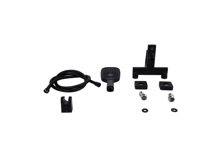 Змішувач для ванни Qtap Gemini (з душовим гарнітуром) Black Matt QTGEM259BLM45682