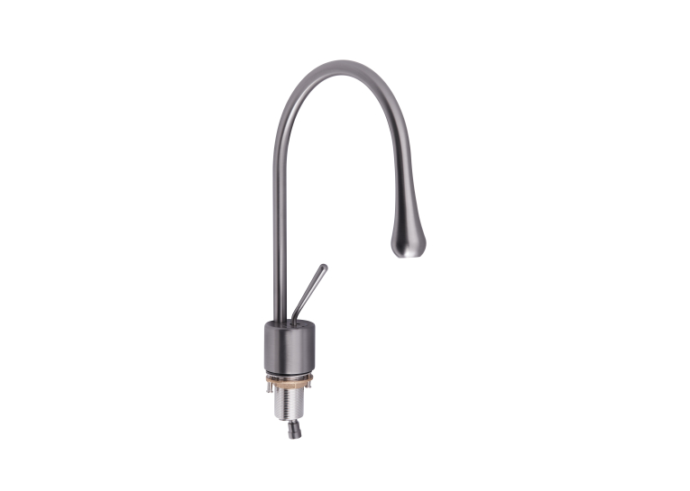 Змішувач для раковини Qtap Virgo Gunmetal Black PVD з поворотним виливом QTVIR1066103K