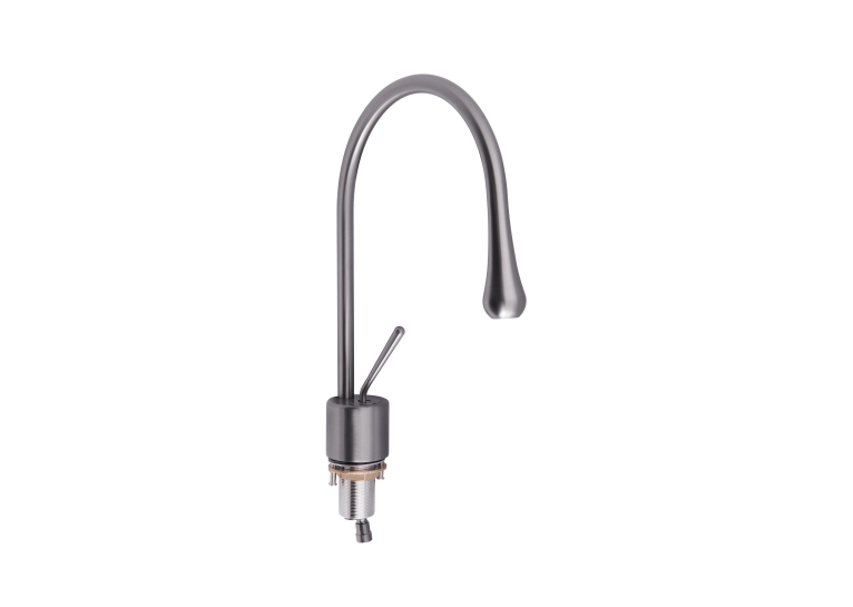 Змішувач для раковини Qtap Virgo Gunmetal Black PVD з поворотним виливом QTVIR1066103K
