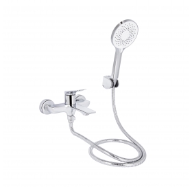 Смеситель для ванной Qtap Vlasta New (с душевым гарнитуром) Chrome QTVLA259CRM45642