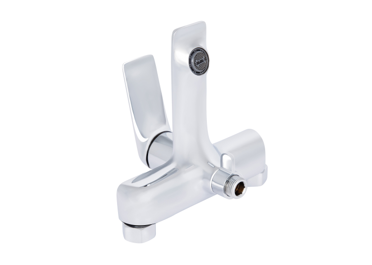 Смеситель для ванной Qtap Vlasta New (с душевым гарнитуром) Chrome QTVLA259CRM45642