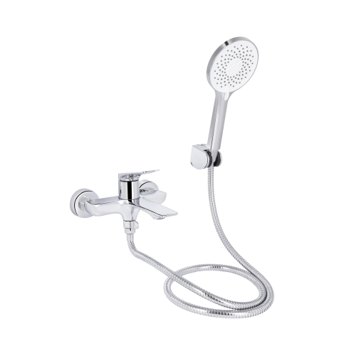 Смеситель для ванной Qtap Vlasta New (с душевым гарнитуром) Chrome QTVLA259CRM45642