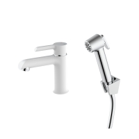 Смеситель для раковины Qtap Grand (с гигиеническим душем) QTGRA272CRW45671 Chrome/White