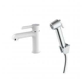 Змішувач для раковини Qtap Grand (з гігієнічним душем) QTGRA272CRW45671 Chrome/White