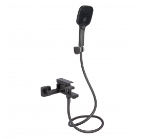 Смеситель для ванны Qtap Gemini (с душевым гарнитуром) Gunmetal Black PVD QTGEM259GMB45684