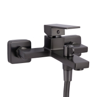 Змішувач для ванни Qtap Gemini (з душовим гарнітуром) Gunmetal Black PVD QTGEM259GMB45684