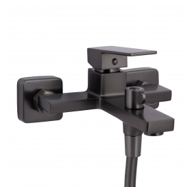 Смеситель для ванны Qtap Gemini (с душевым гарнитуром) Gunmetal Black PVD QTGEM259GMB45684
