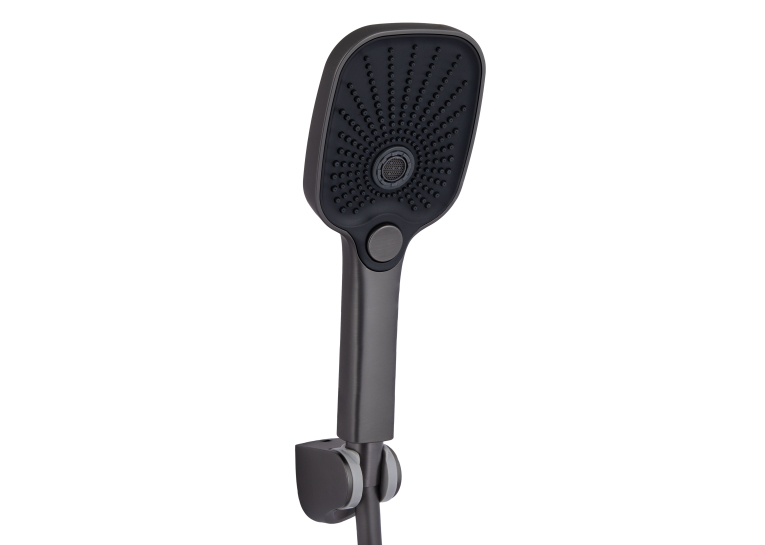 Змішувач для ванни Qtap Gemini (з душовим гарнітуром) Gunmetal Black PVD QTGEM259GMB45684