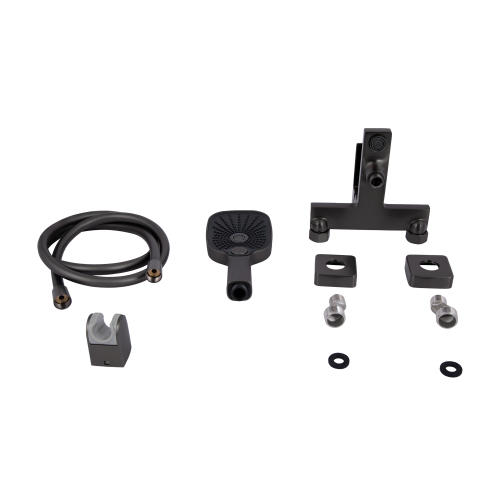 Змішувач для ванни Qtap Gemini (з душовим гарнітуром) Gunmetal Black PVD QTGEM259GMB45684