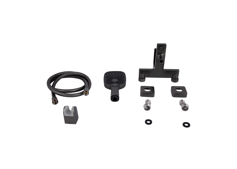 Змішувач для ванни Qtap Gemini (з душовим гарнітуром) Gunmetal Black PVD QTGEM259GMB45684