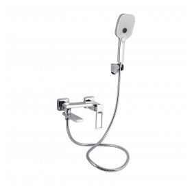 Смеситель для ванны Qtap Gemini Loopi с поворотным изливом (с душевым гарнитуром) Chrome QTGEM260CRM45701