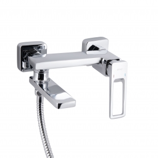 Змішувач для ванни Qtap Gemini Loopi з поворотним виливом (з душовим гарнітуром) Chrome QTGEM260CRM45701