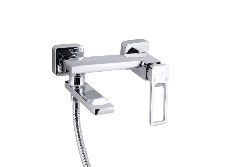 Змішувач для ванни Qtap Gemini Loopi з поворотним виливом (з душовим гарнітуром) Chrome QTGEM260CRM45701