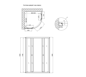 Душевая кабина Lidz Latwa SC90x90.SAT.LOW.GR, скло тоноване 4 мм без поддона LLSC9090SATLOWGR2