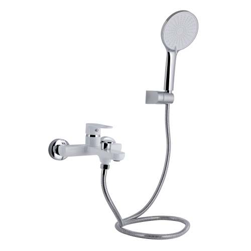 Змішувач для ванни Qtap Jay (з душовим гарнітуром) Chrome/White QTJAY259CRW45553