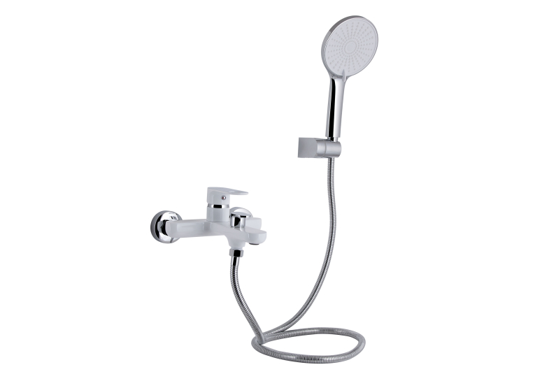 Змішувач для ванни Qtap Jay (з душовим гарнітуром) Chrome/White QTJAY259CRW45553