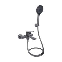 Змішувач для ванни Qtap Vlasta New (з душовим гарнітуром) Gunmetal Black PVD QTVLA259GMB45643