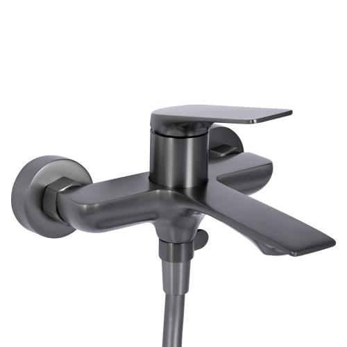 Змішувач для ванни Qtap Vlasta New (з душовим гарнітуром) Gunmetal Black PVD QTVLA259GMB45643
