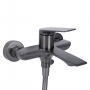 Змішувач для ванни Qtap Vlasta New (з душовим гарнітуром) Gunmetal Black PVD QTVLA259GMB45643