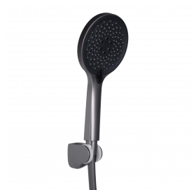 Смеситель для ванны Qtap Vlasta New (с душевым гарнитуром) Gunmetal Black PVD QTVLA259GMB45643