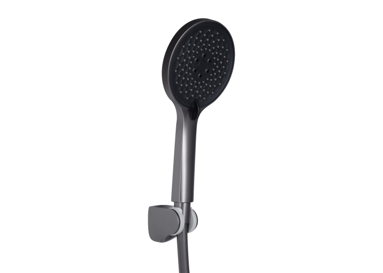 Змішувач для ванни Qtap Vlasta New (з душовим гарнітуром) Gunmetal Black PVD QTVLA259GMB45643