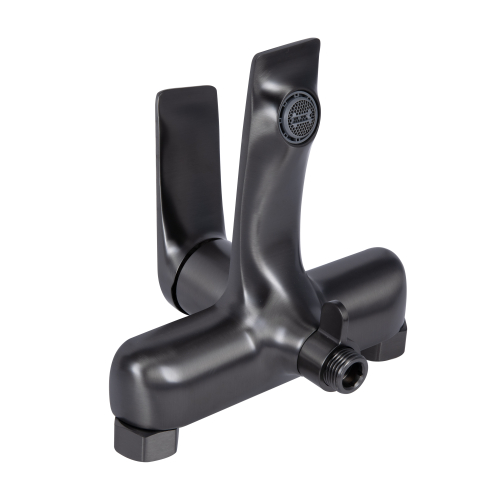 Змішувач для ванни Qtap Vlasta New (з душовим гарнітуром) Gunmetal Black PVD QTVLA259GMB45643