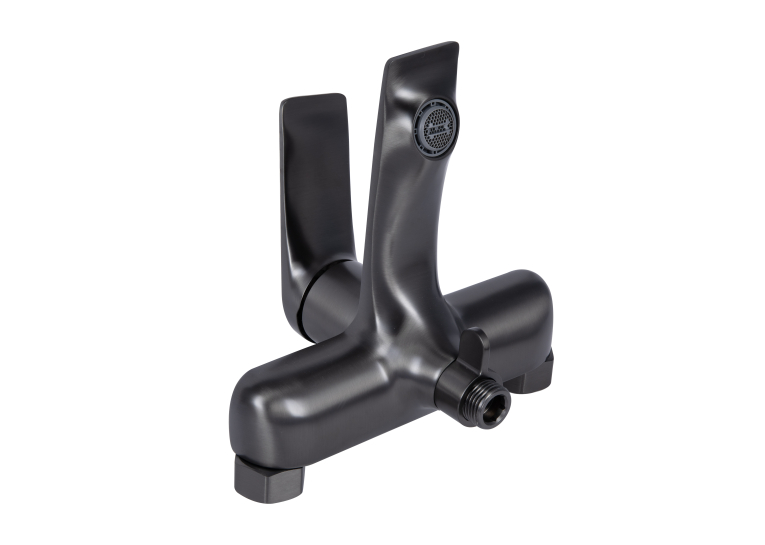 Змішувач для ванни Qtap Vlasta New (з душовим гарнітуром) Gunmetal Black PVD QTVLA259GMB45643