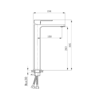 Смеситель для раковины Qtap Gemini Black Matt высокий QTGEM269BLM45678