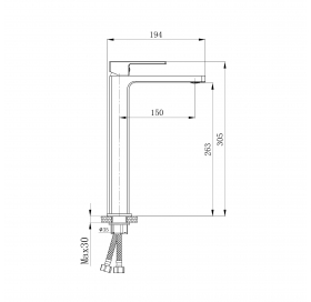 Змішувач для раковини Qtap Gemini Black Matt високий QTGEM269BLM45678