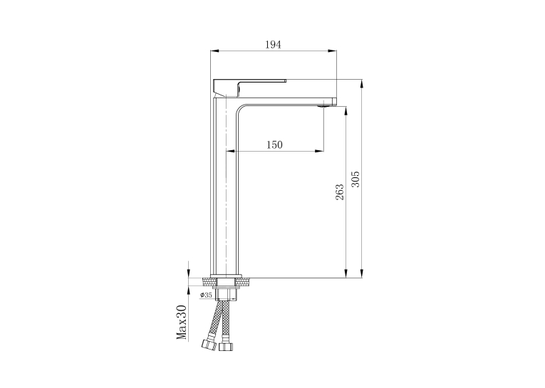 Змішувач для раковини Qtap Gemini Black Matt високий QTGEM269BLM45678