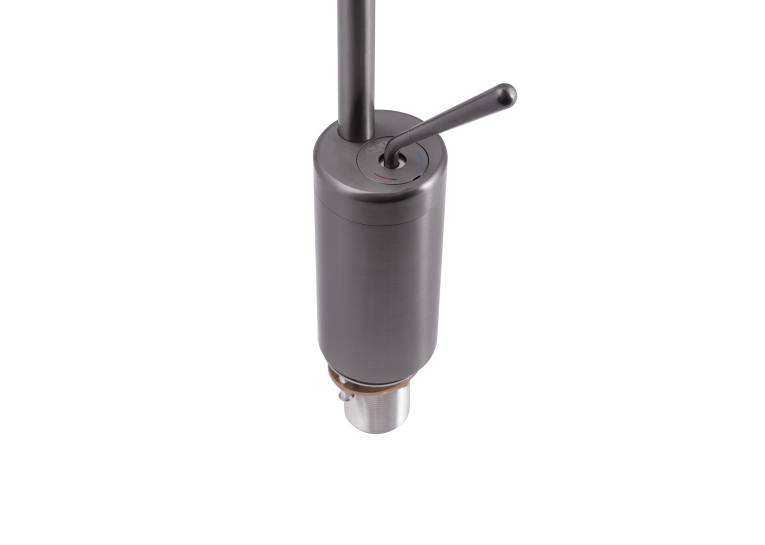Змішувач для раковини Qtap Virgo Gunmetal Black PVD з поворотним виливом високий QTVIR1066H103K