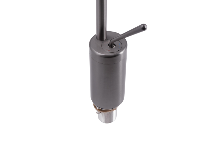Змішувач для раковини Qtap Virgo Gunmetal Black PVD з поворотним виливом високий QTVIR1066H103K