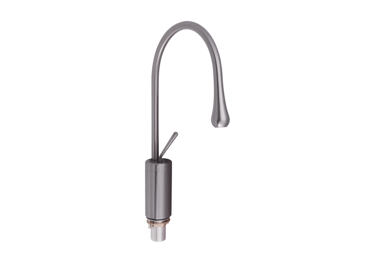 Змішувач для раковини Qtap Virgo Gunmetal Black PVD з поворотним виливом високий QTVIR1066H103K