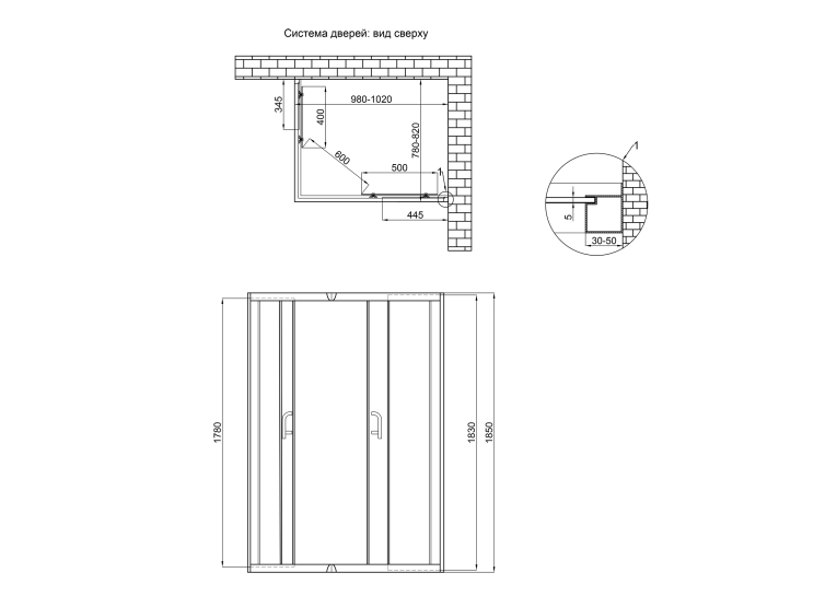 Душевая кабина Lidz Wawel SC100x80.SAT.LOW.FR, стекло Frost 5 мм без поддона LWASC10080SATLOWFR2