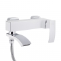 Смеситель для ванны Qtap Swan Cascada с поворотным изливом (с душевым гарнитуром) Chrome/White QTSWA260CRW45569