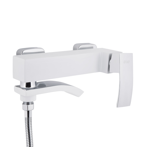 Смеситель для ванны Qtap Swan Cascada с поворотным изливом (с душевым гарнитуром) Chrome/White QTSWA260CRW45569